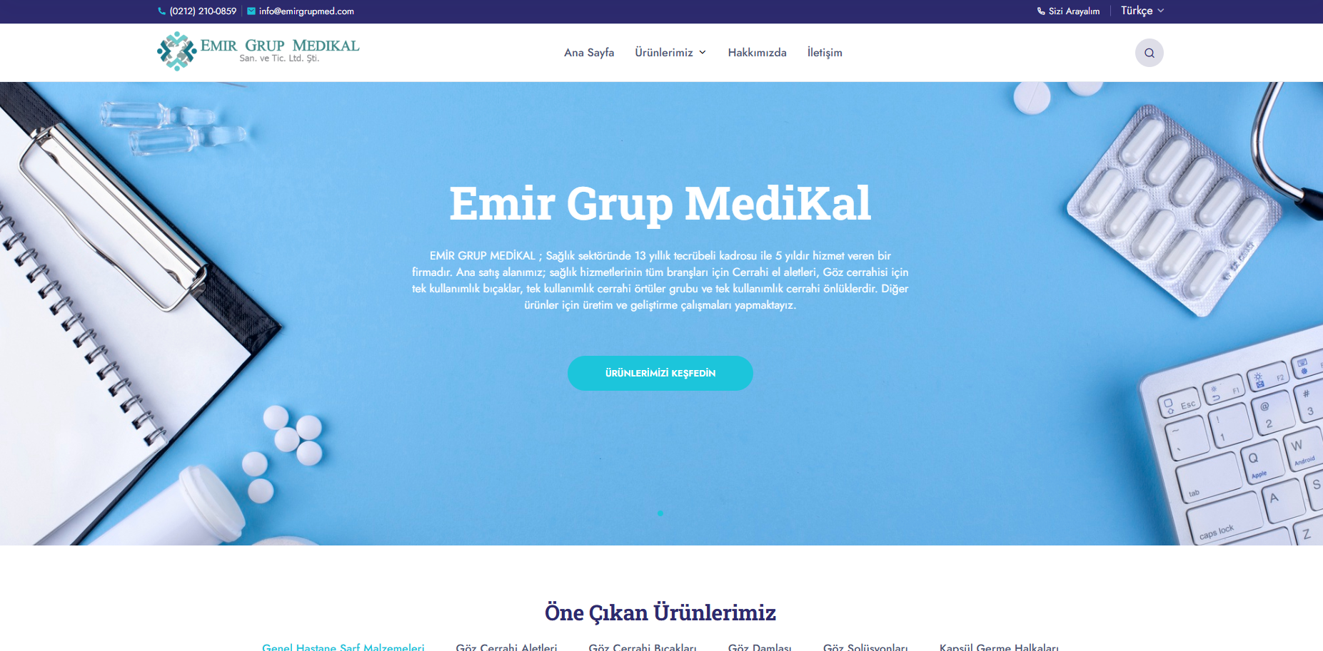 Emir Grup Medikal Web Site Tasarım ve Yazılımı