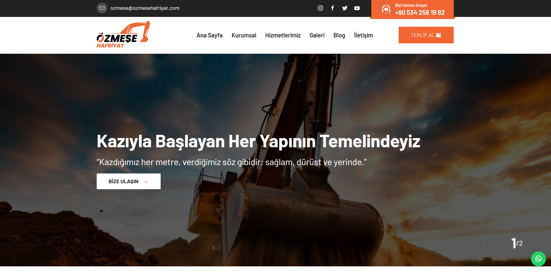 Özmeşe Hafriyat Web Site Ve Yazılımı